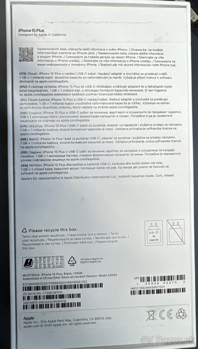 Predám iPhone 15 Plus, 128GB, Black – Ako nový - 4