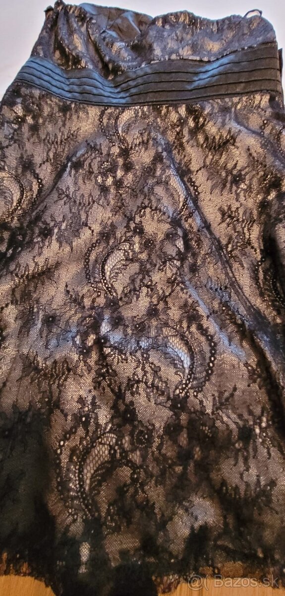 KRAJKOVANÉ ŠATY XL 42 ČIERNO-BÉŽOVÉ - 4