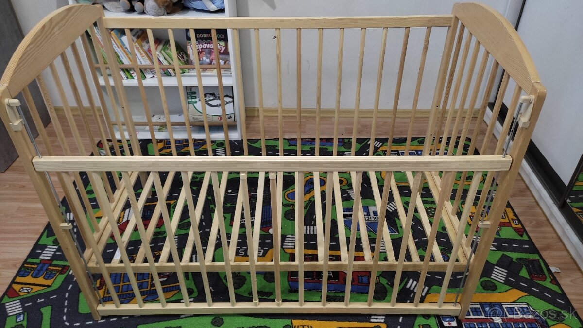 Drevená detská postieľka prírodná Kubo II - 4