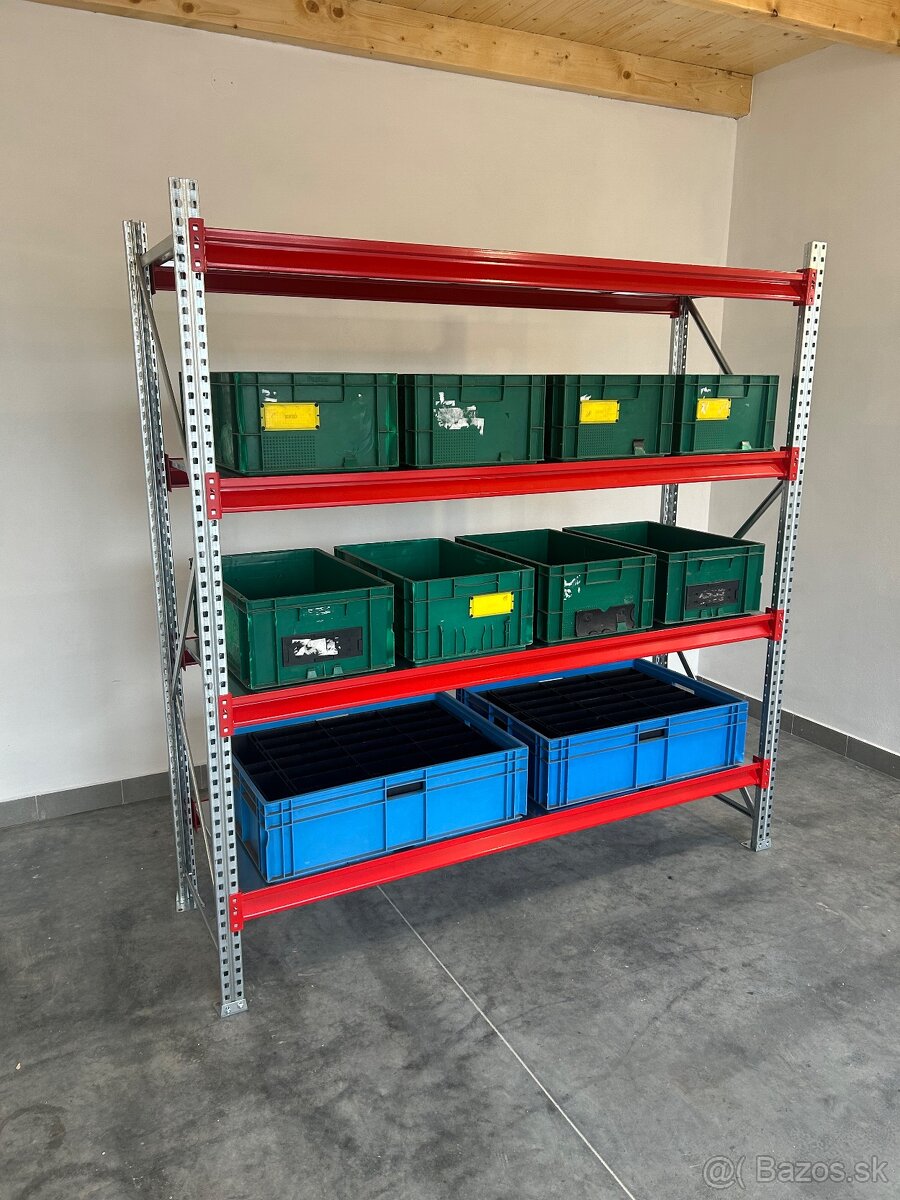 Kovový policovy regál, priemyselný profi nosnosť 450kg - 4