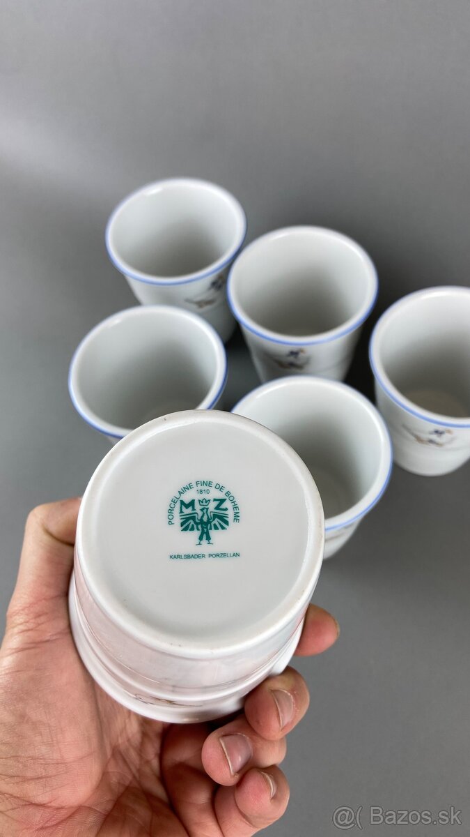 Pohár husi, s modrou linkou Moritz Zdekauer 6ks - 4