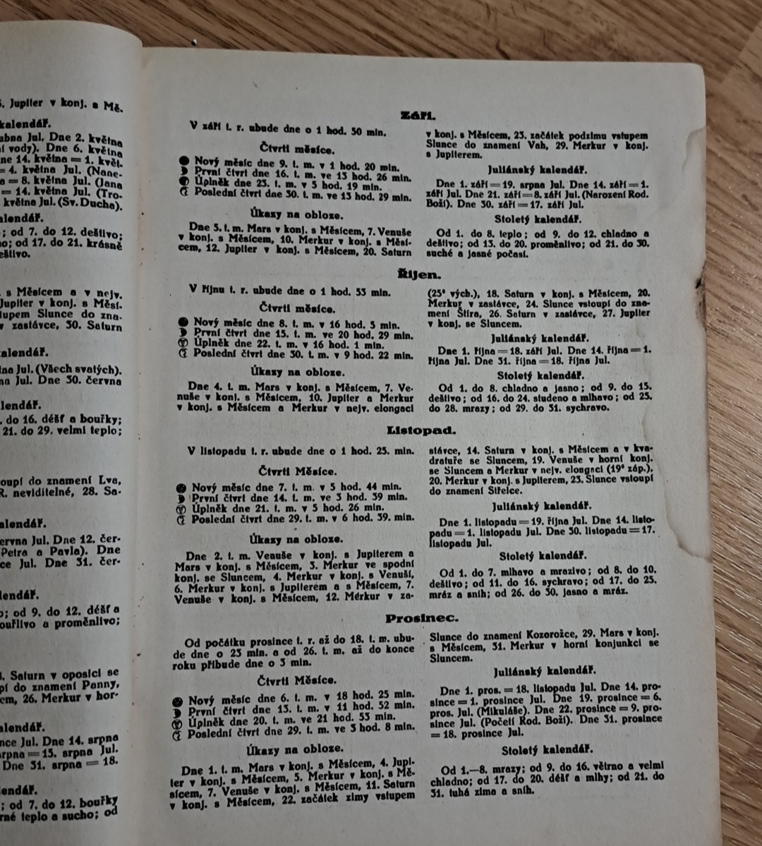 Starožitný milotický kalendár 1934 - 4