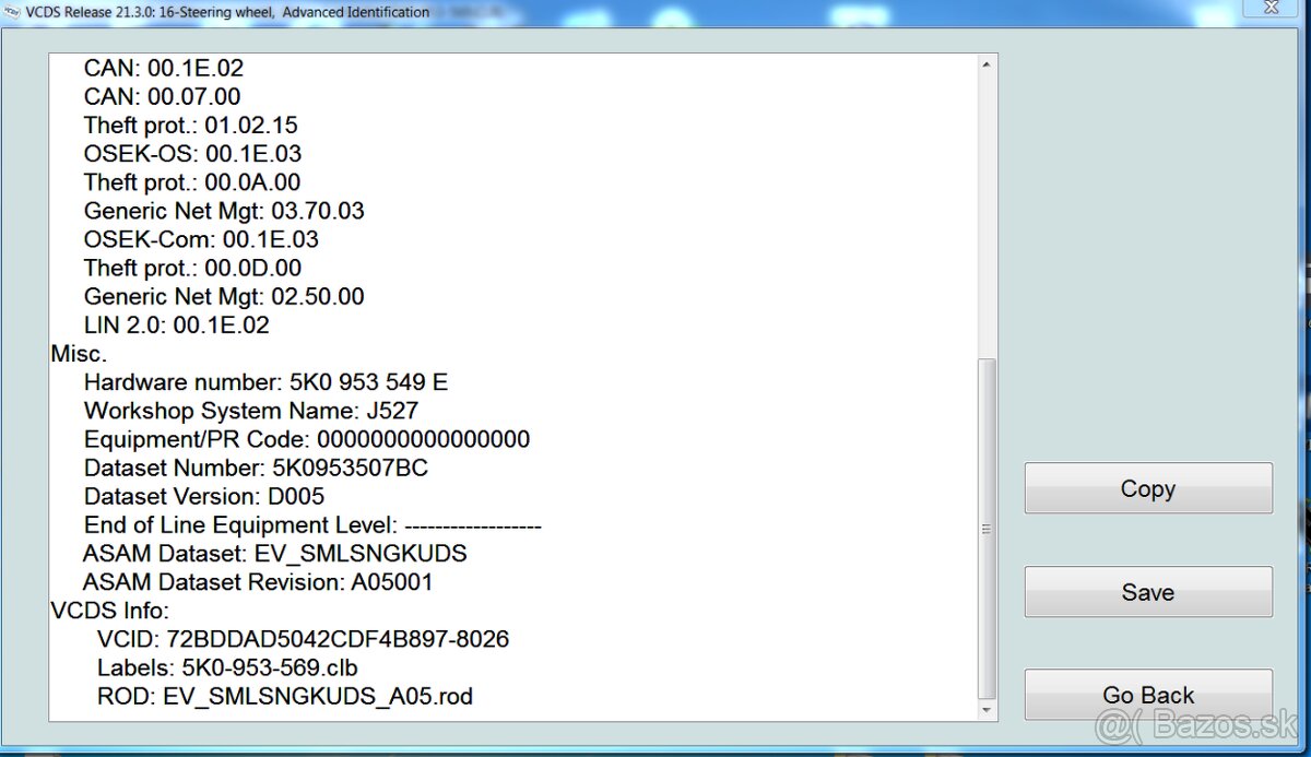 Predám Highline podvolantovú jednotku 5K0953549E (MF Volant) - 4