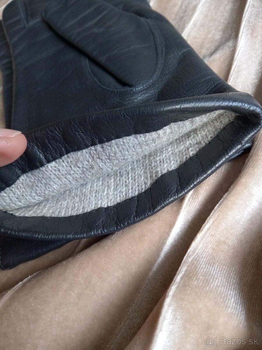 Čierne nové kożené rukavice vintage štýl - 4