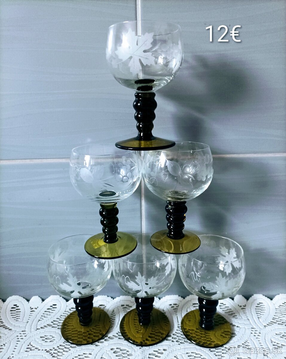 Poháre sklo - mix - 4