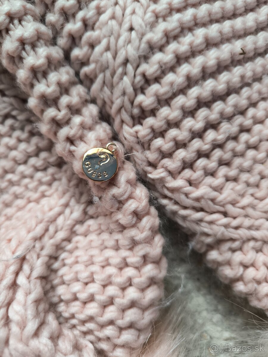 Dámsky šál Guess - púdrovo ružová - 4