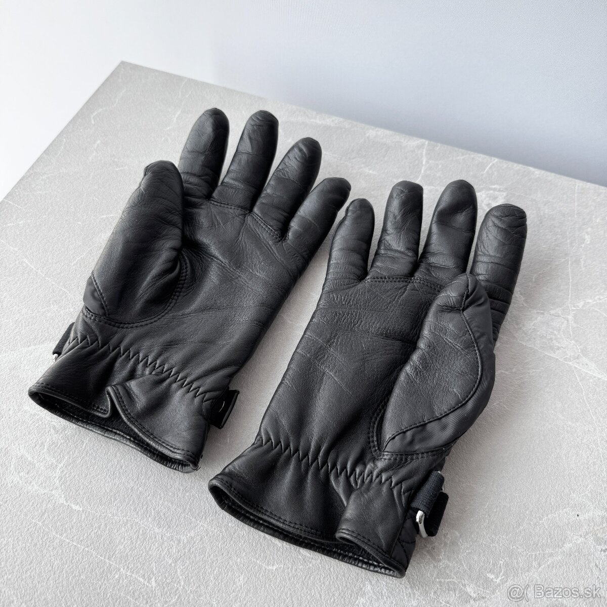 Originál LOUIS VUITTON dámske čierne kožené rukavice - 4