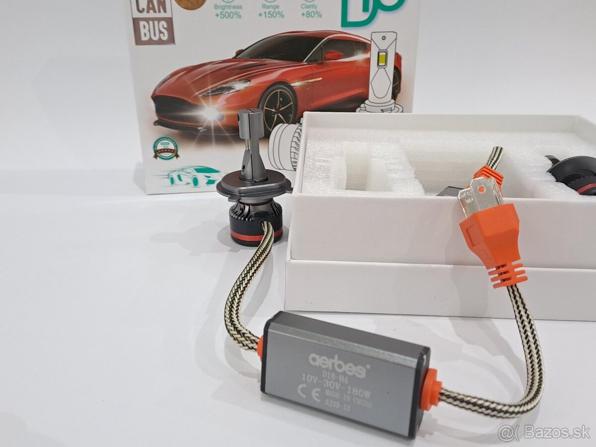 Led žiarovky H4 - 180W - Canbus - Vysoka svietivosť - 4