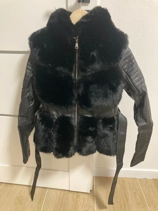 Dámska bunda s kožušinou - 4