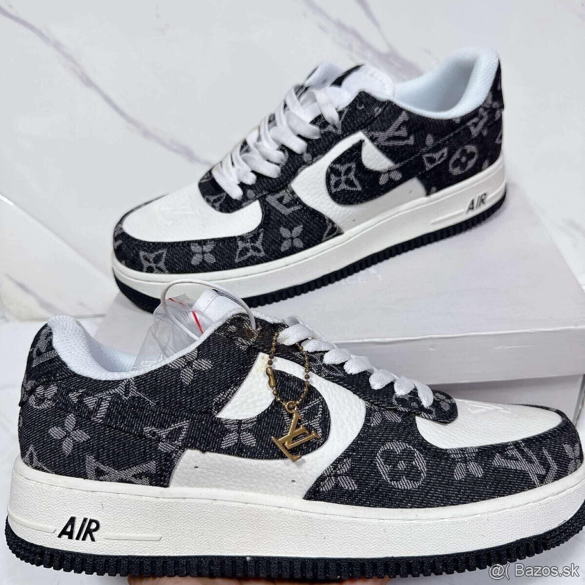 Nike Air Force x Louis Vuitton Čierne s bielim - 4