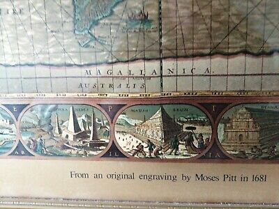 Predam starozitnu mapu sveta gravirovanu na zlatej folii - 4