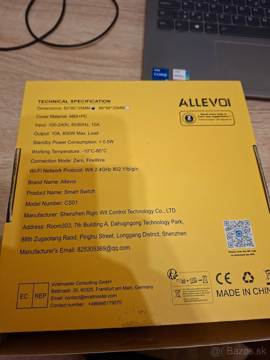 Smart roletový spínač ALLEVOI CS 01 - 4ks - 4