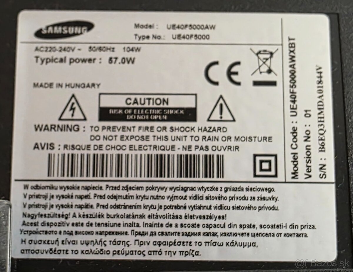 Telavízor SAMSUNG UE40F5000AW - 4