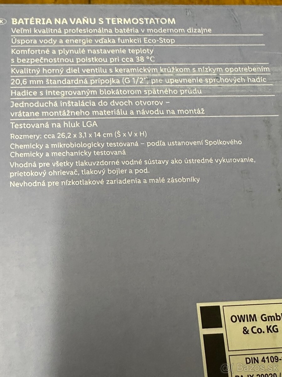 Miomare Termostatická batéria na vaňu NOVÁ - 4