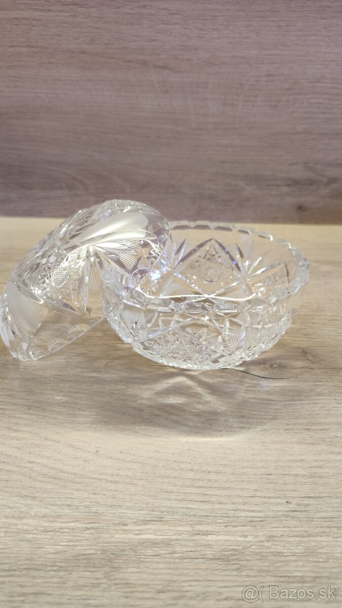Krištáľová váza a miska - 4