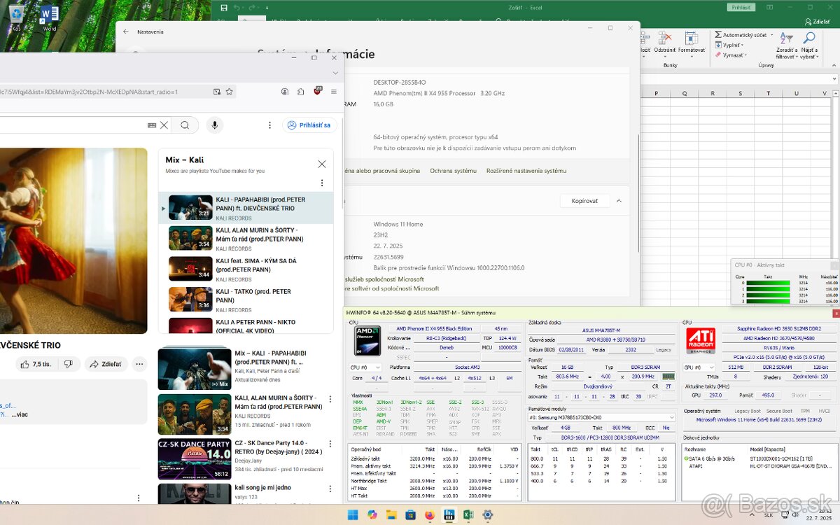 Phenom II x4 955 Black Edition, 16GB DDR3, Windows 11 WiFi - 4