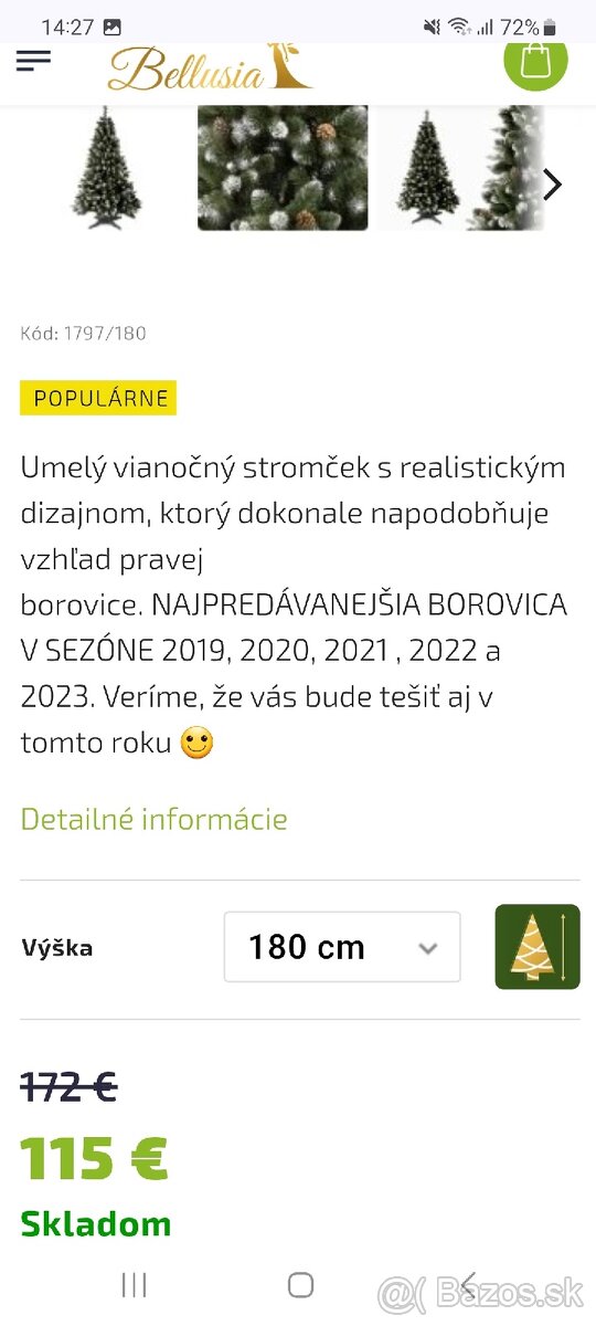 Stromček Alica diamantová 180cm - 4