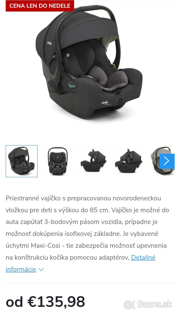 Vajíčko Joie i-Gemm 3 + zakladňa Joie i-Base 2 - 4