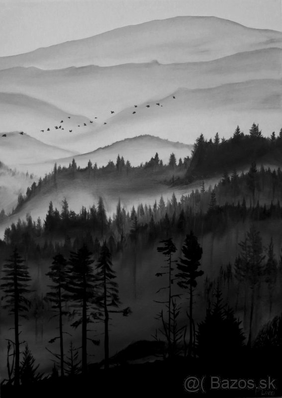 Ručne maľovaný obraz - Stromy - 4