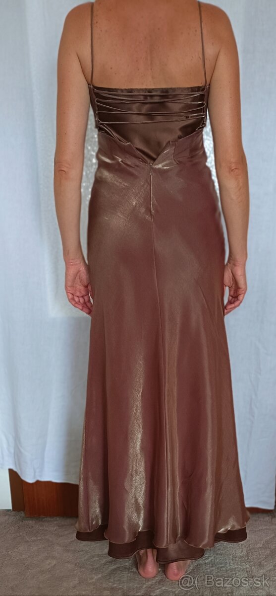 Spoločenské šaty zlatá hnedá - 4