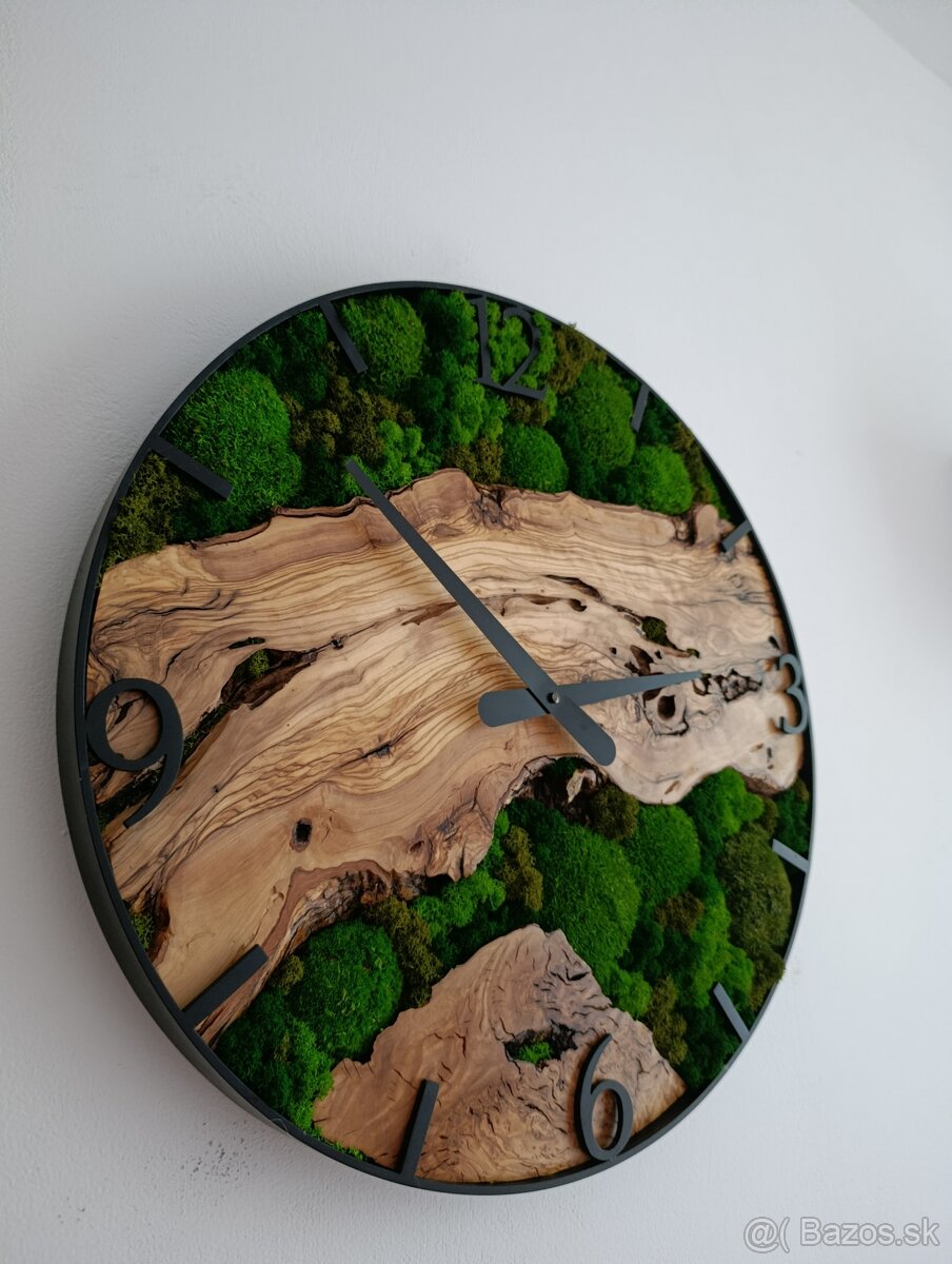 Machové hodiny olivové - 4