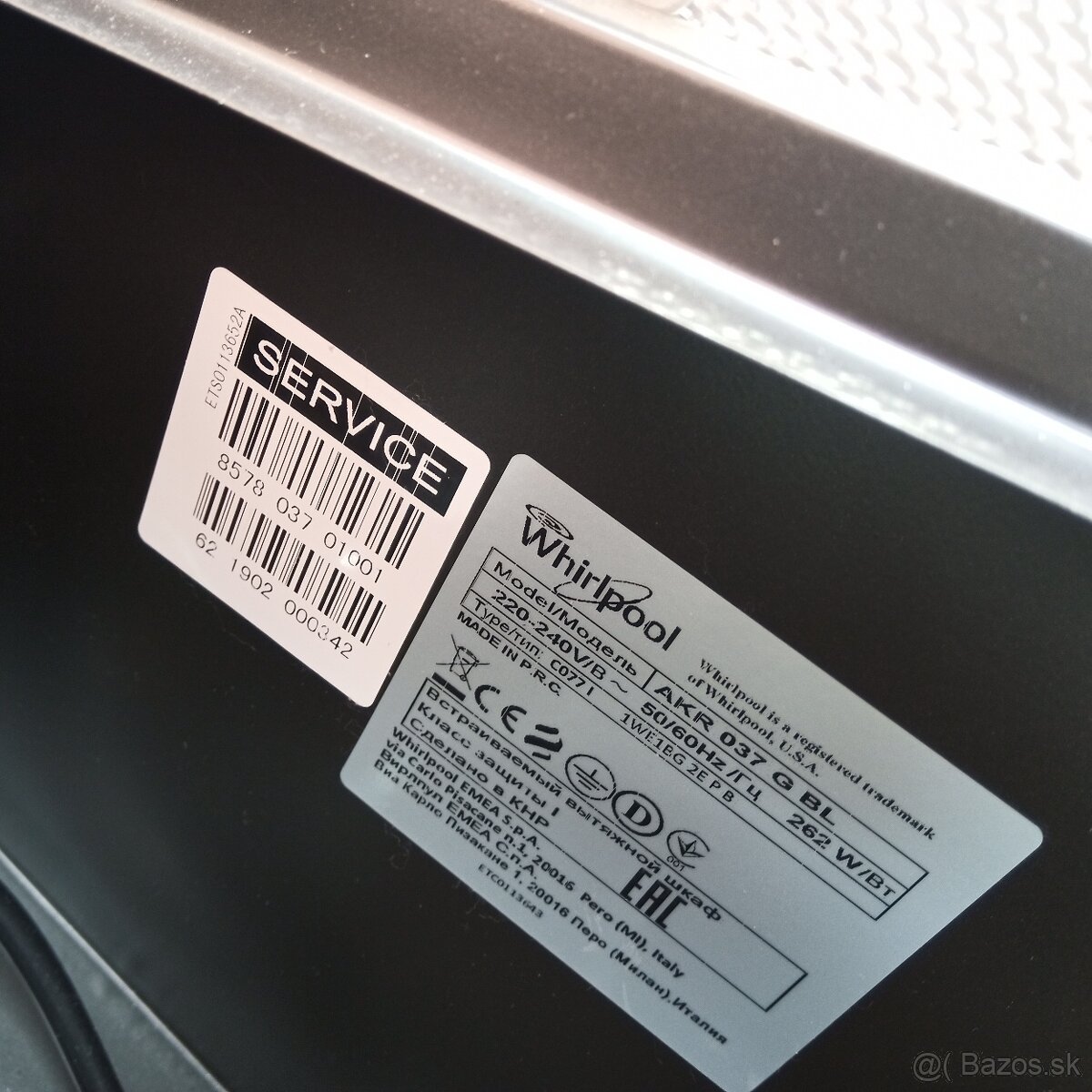 Závesný odsávač pár Whirlpool - AKR 037 G BL 650 m³/h novy - 4