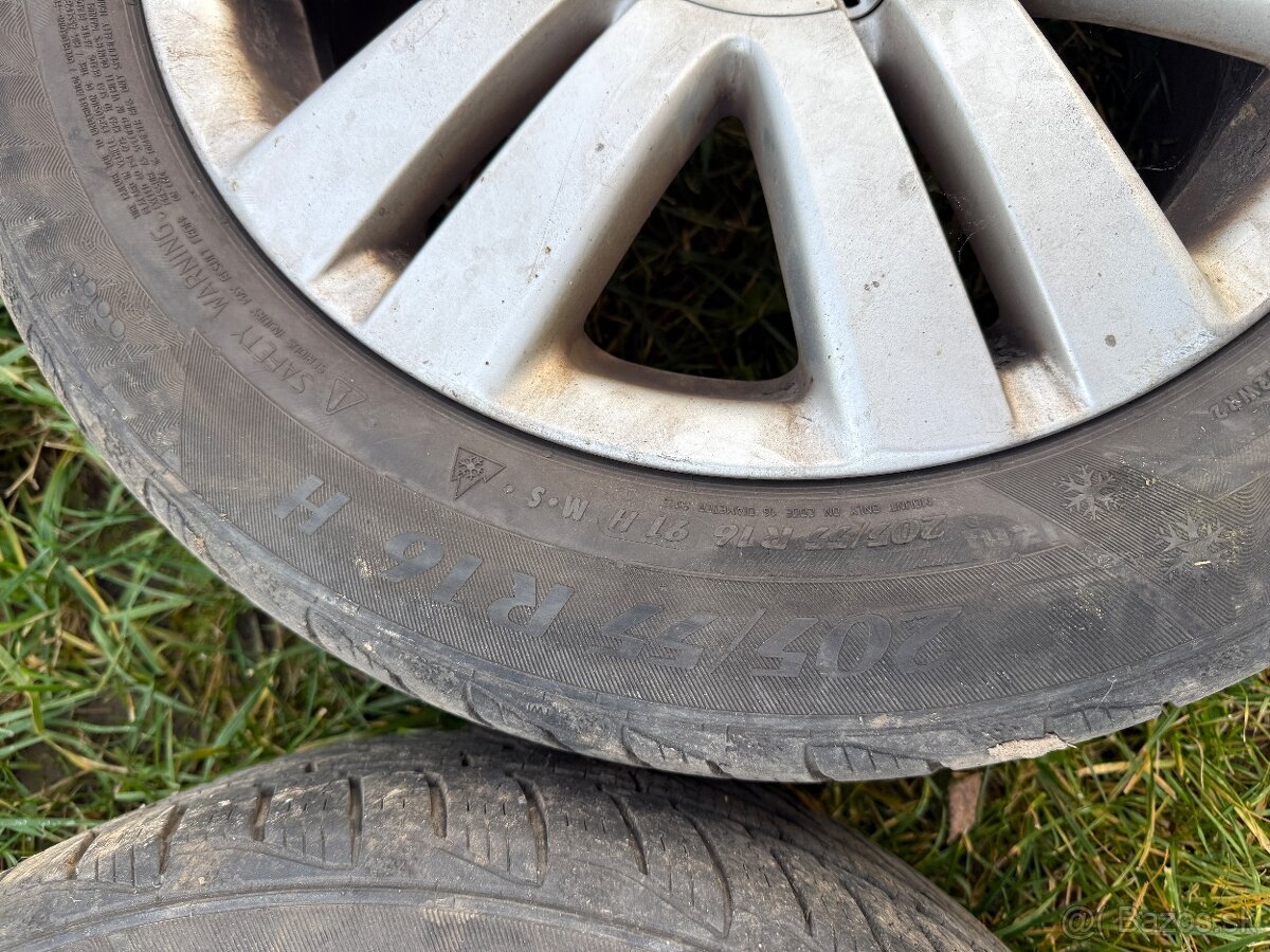 Predám originálne VW disky R16 5×112 + zimné a letné pneu - 4