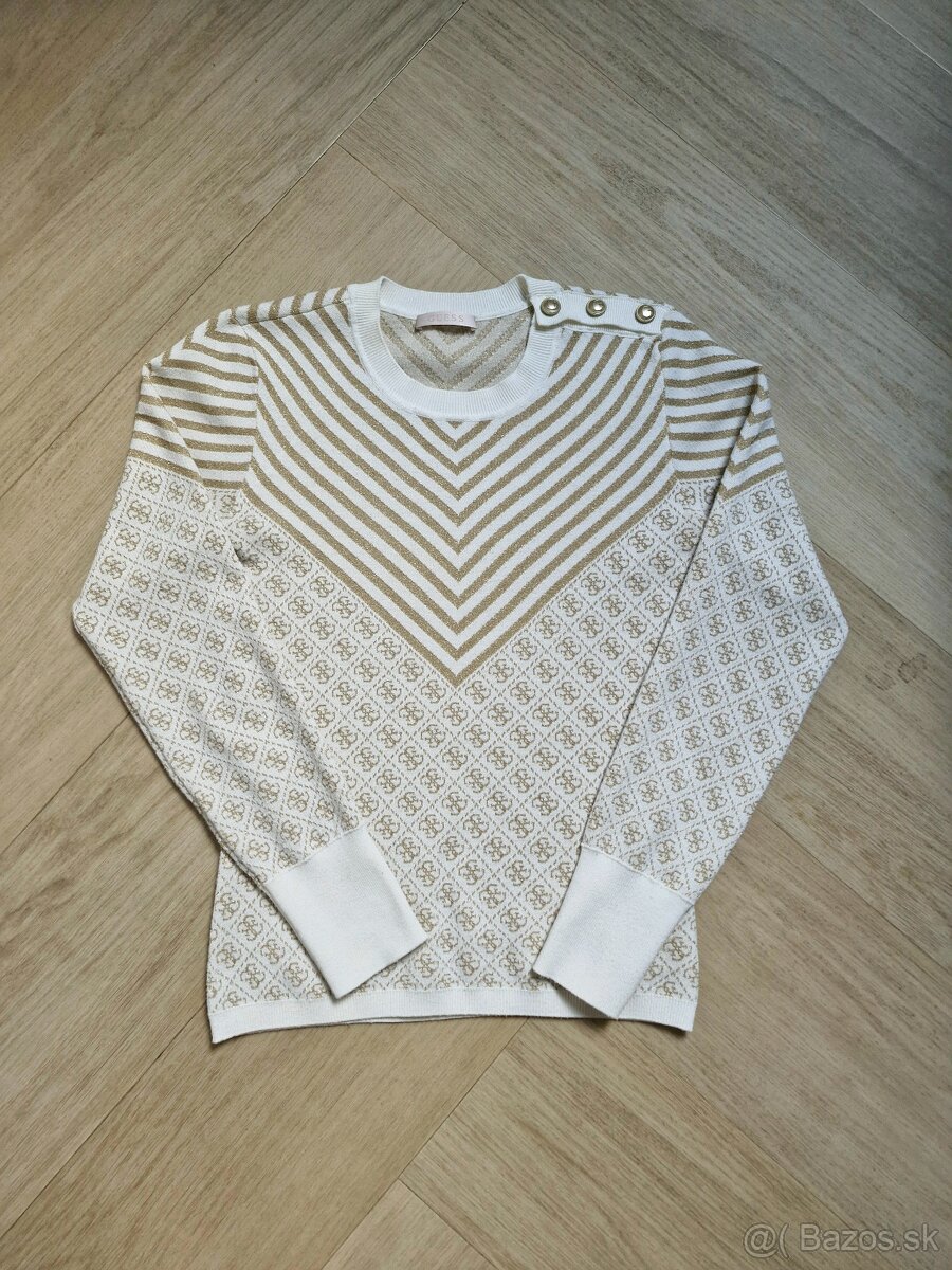 NOVE Guess pleteny monogram sveter XS, S - 4
