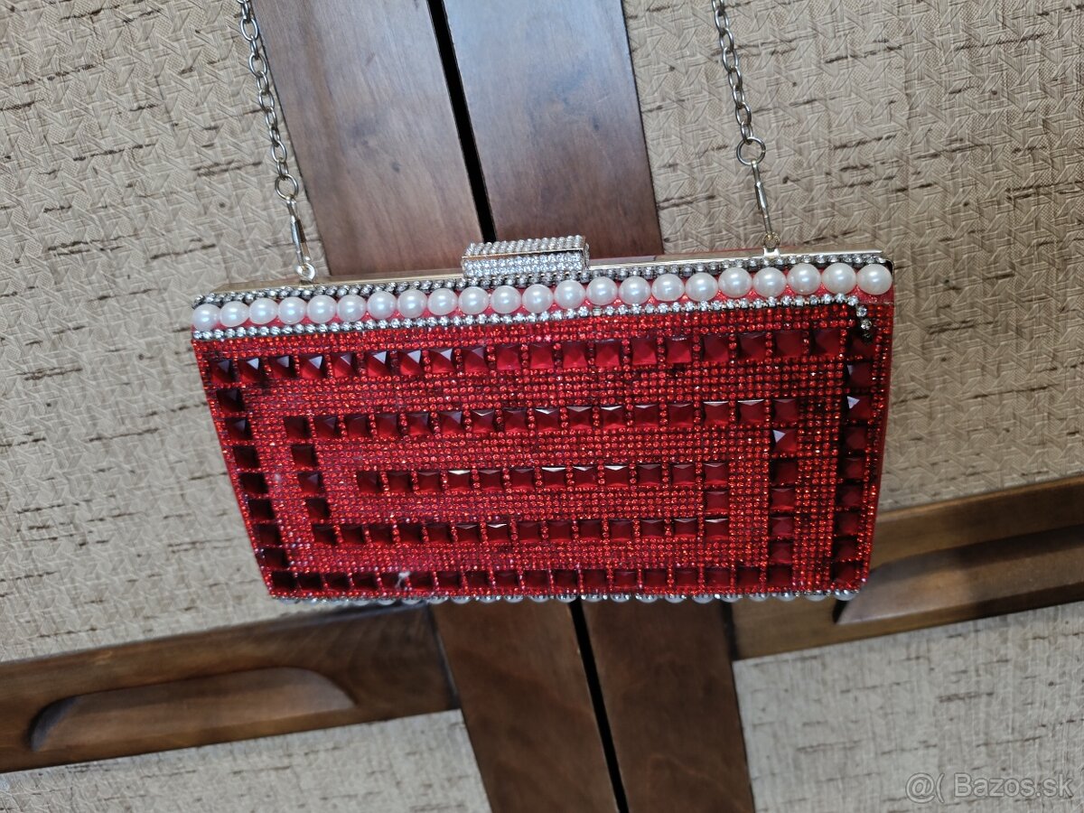 Nová červená spoločenská kabelka - 4