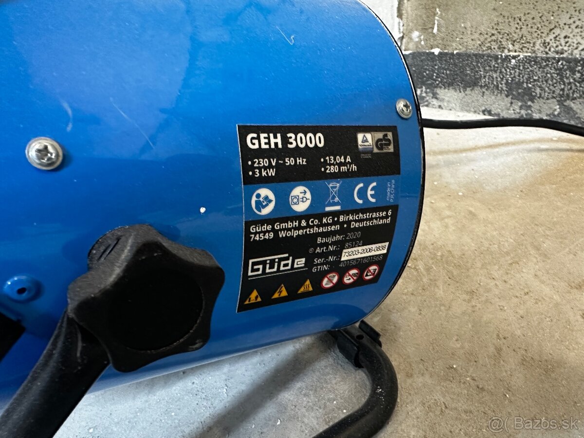 Elektricky ohrievač GUDE 3kw - 4