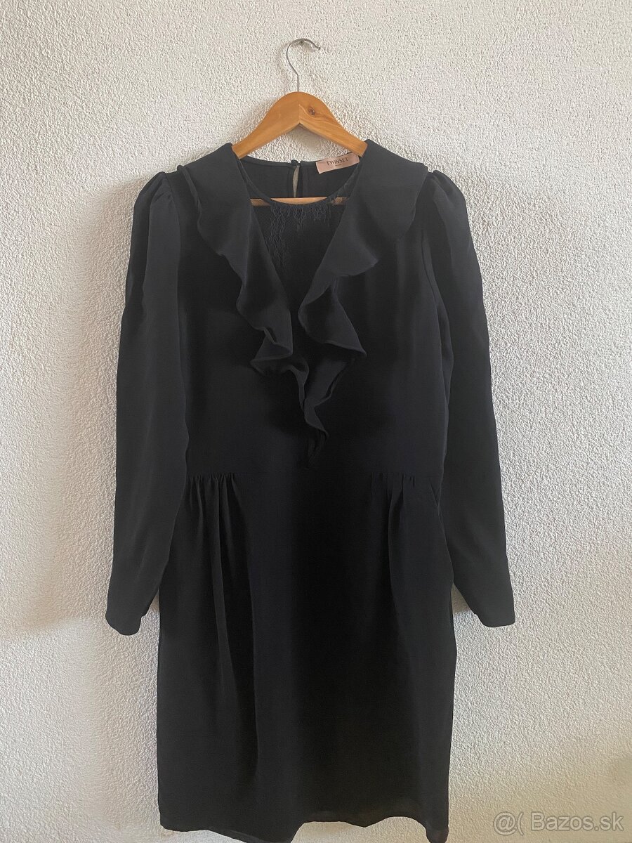 Damske kratke cierne koktailove saty Twinset - 4