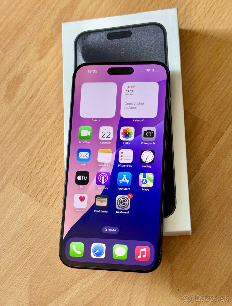 iPhone 15 Pro Max Černý Titan BATERIE 100% TOP - 4