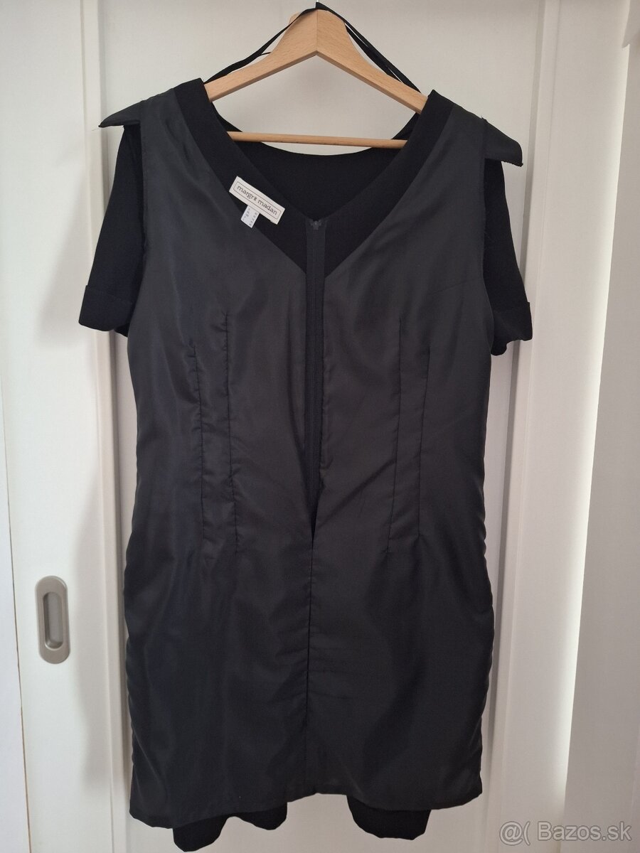 Čierne dámske púzdrové šaty -kokteilky - 4