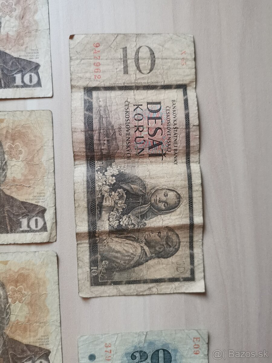 Staré československé bankovky 10KČS a 20KČS - 4
