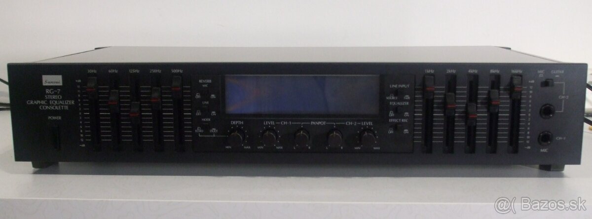 10-pasmovy cierny equalizer SANSUI RG-07, vyroba Japan, AE09 - 4