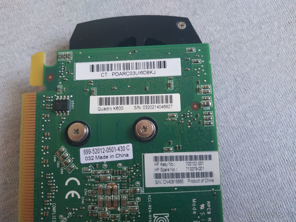 HP NVIDIA Graphics PLUS Quadro K600 Low Profile - 4