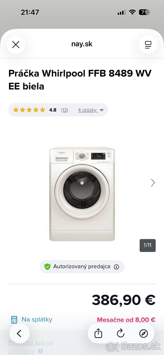 Whirlpool práčka - 4