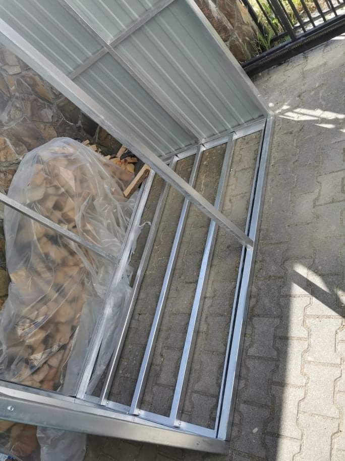 Prístrešok na palivové drevo 3x1,2m RAL3011 višňa - 4