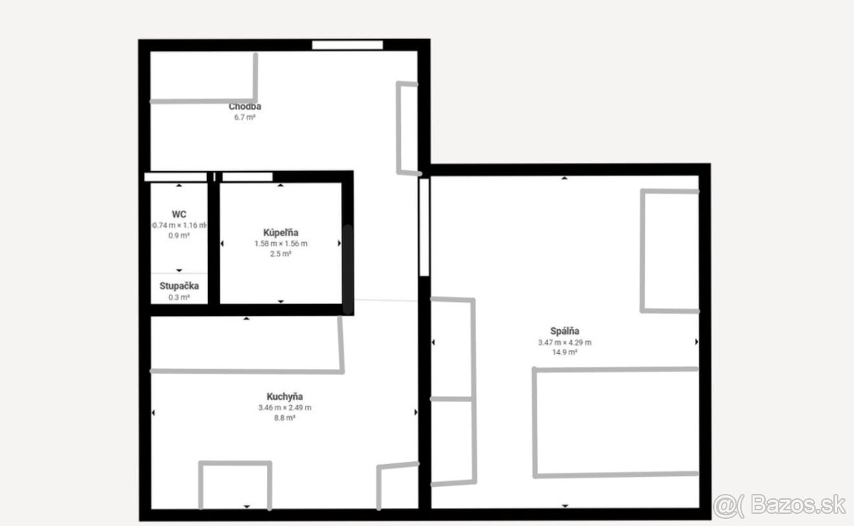 1i byt Vlčince - zariadený 2x veľká lodžia - 4