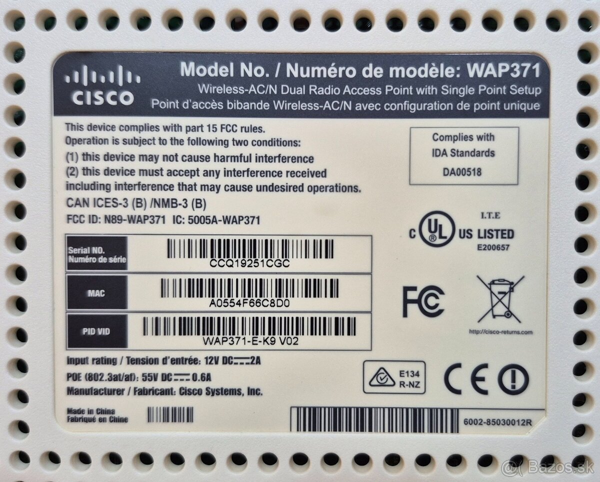 CISCO WAP371, Access Point, 2.4 GHz, 5 GHz - 4