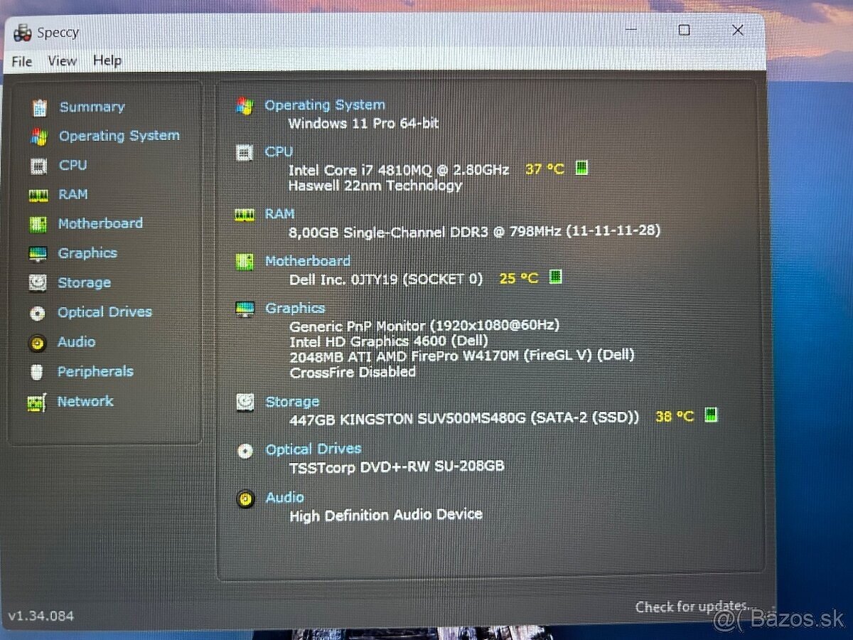 Profi Dell Precision m2800 s Fhd,i7,8gb ram,SSD,AMD Firepro - 4