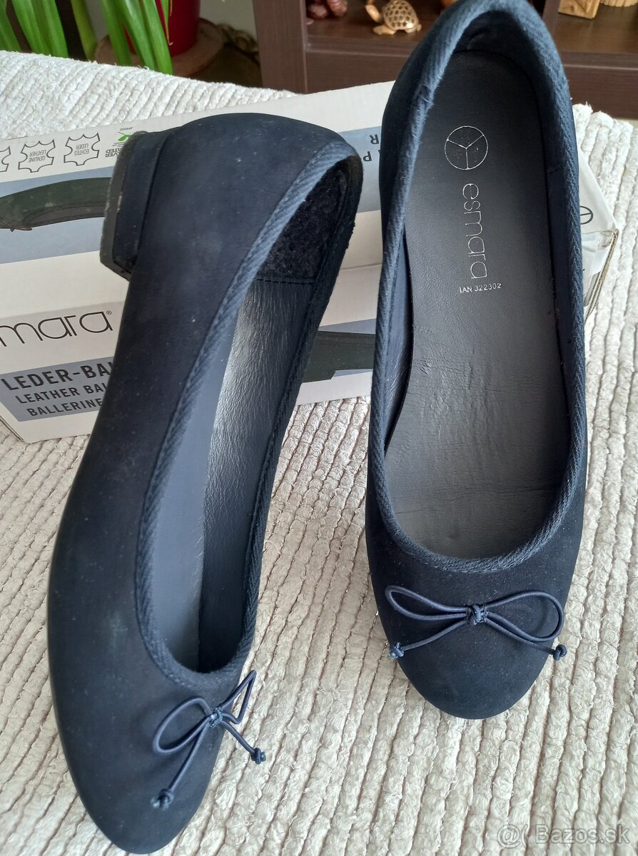 Dámske-dievčenské topánky-balerínky veľ. č. 38 - tmavomodré - 4