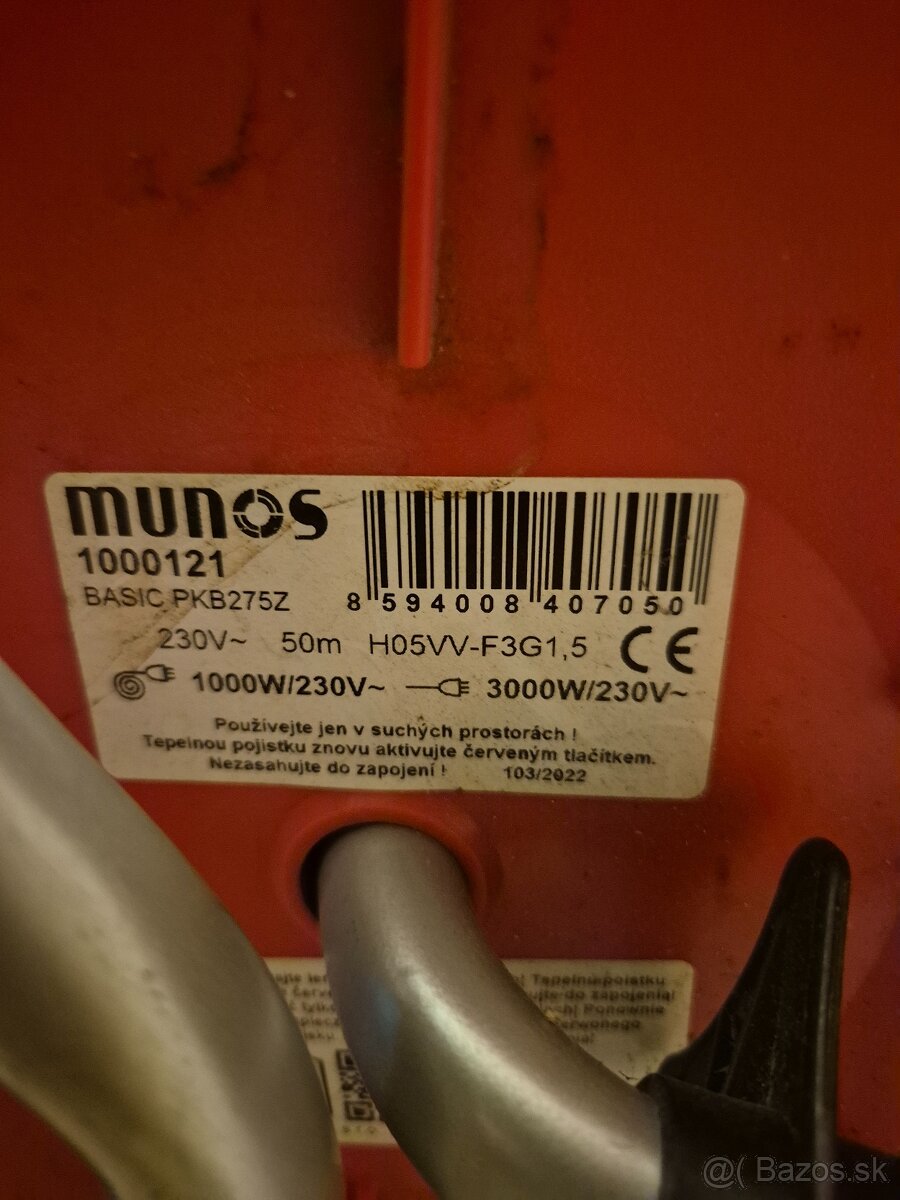 Predlžovací kábel na bubne Munos BASIC kábel H05VV-F3G 1,5 4 - 4