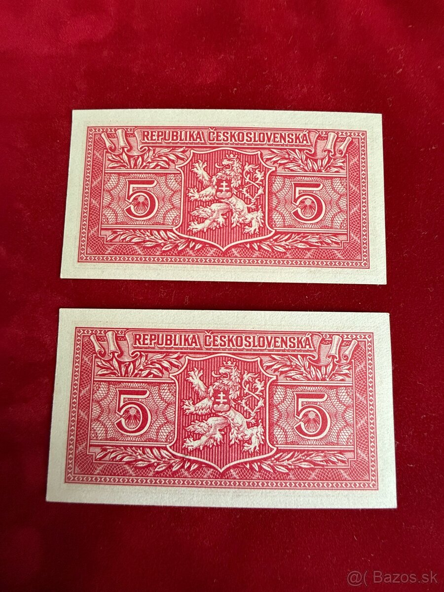 Československé bankovky TOP stav UNC postupky čísla za sebou - 4