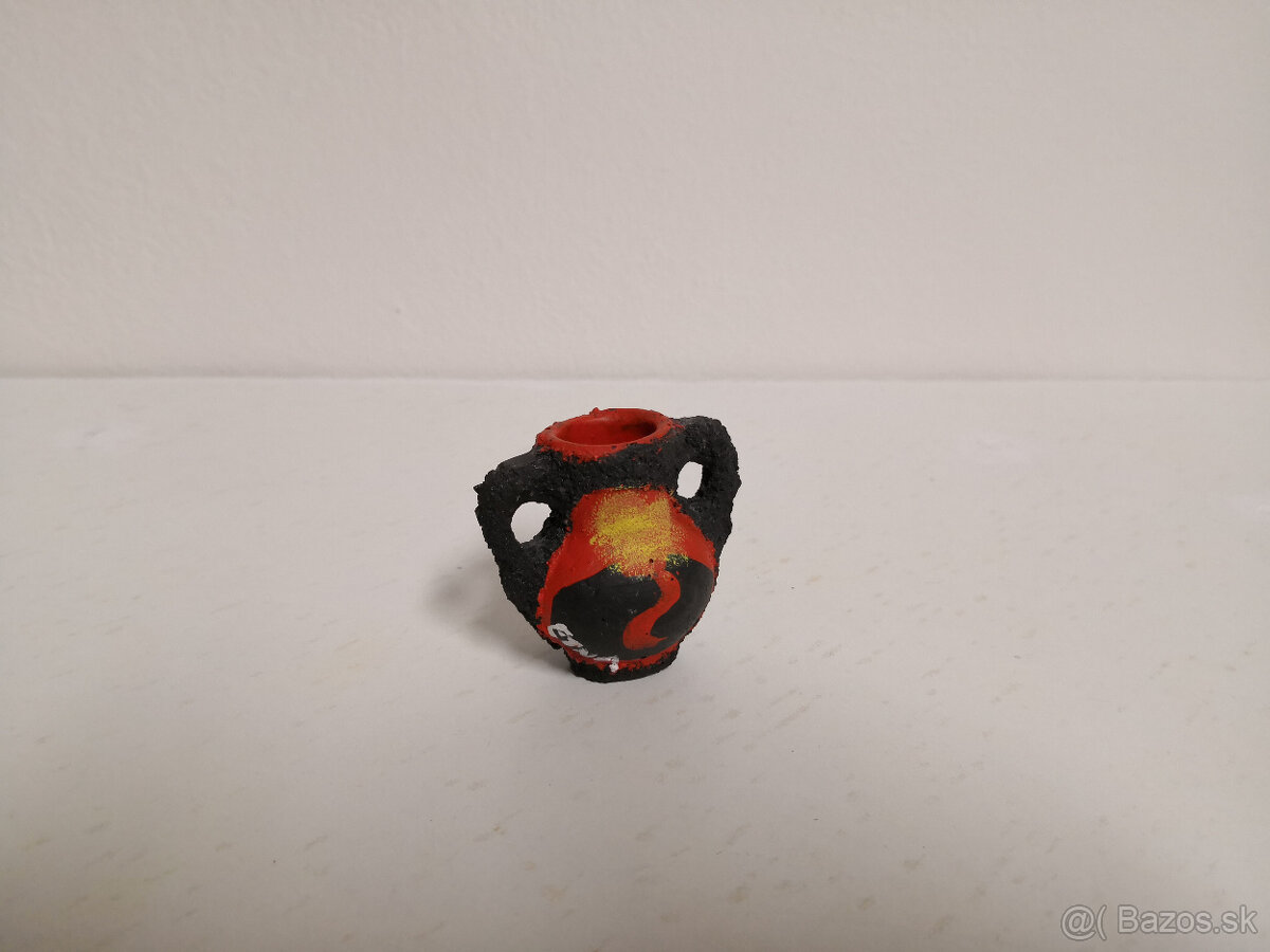 Keramická váza z lávového kameňa 70 roky Etna diz - 4