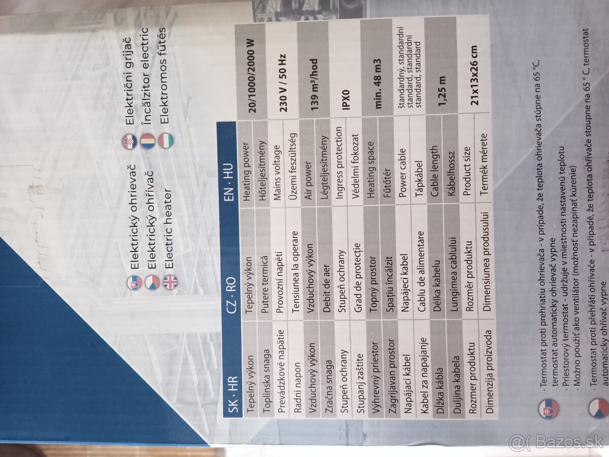 Elektrický ohrievač 2kw - 4