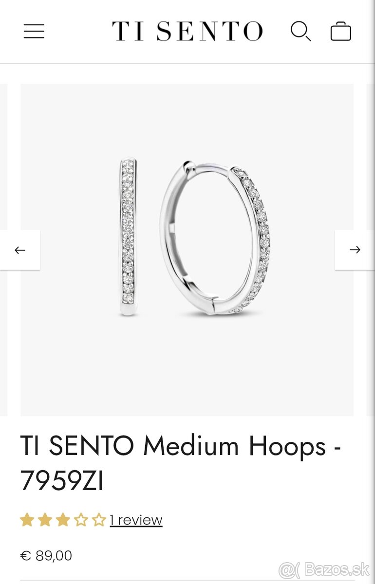 Strieborné náušnice značky TI SENTO - 4