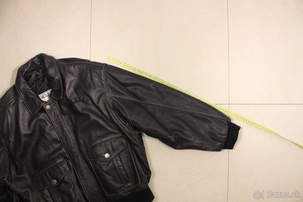 Pánská luxusní kožená bunda bomber Uncle Sam XL - 4