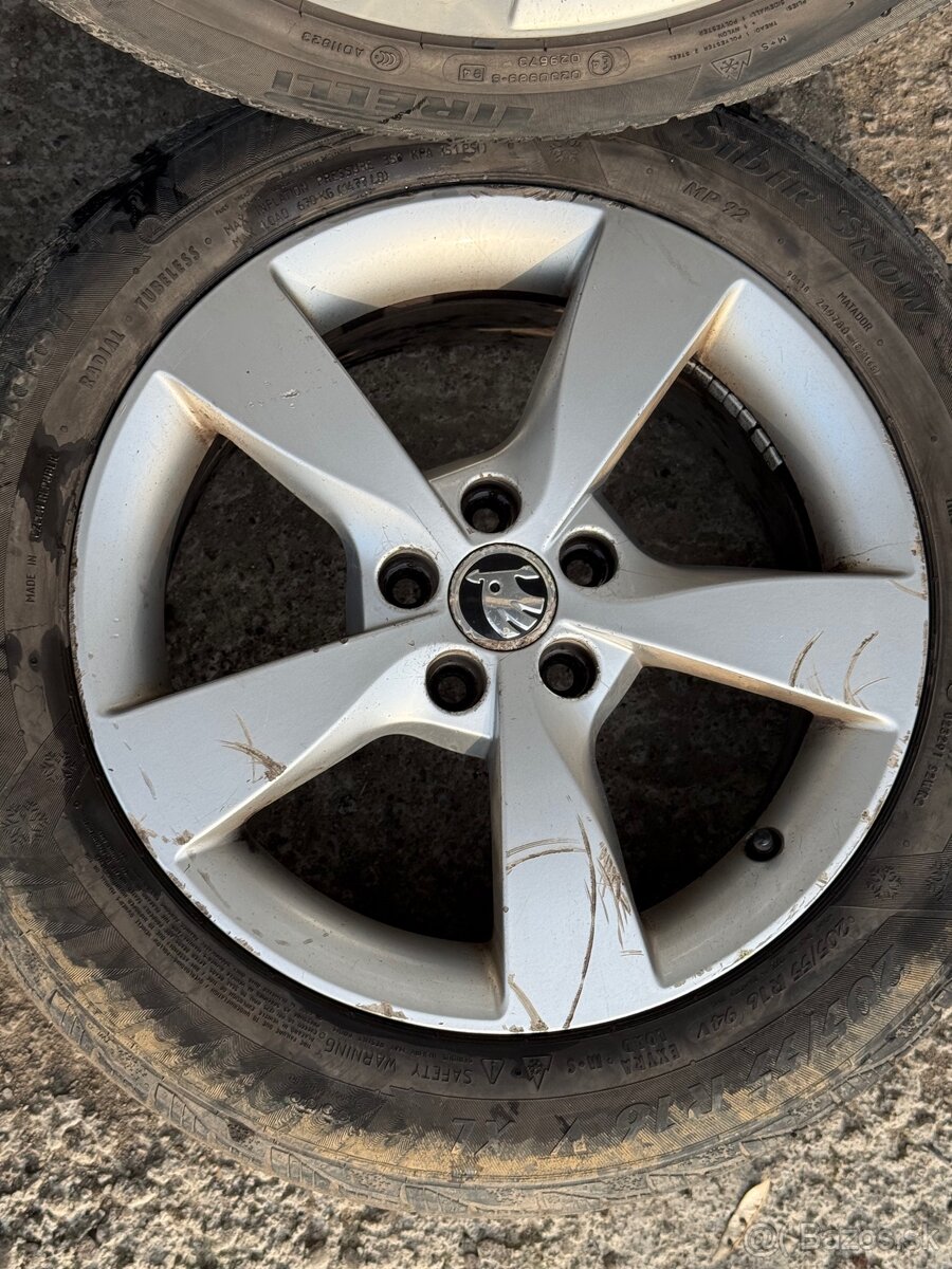Predám elektrony 5x100 r16 zimné pneu disky Škoda - 4