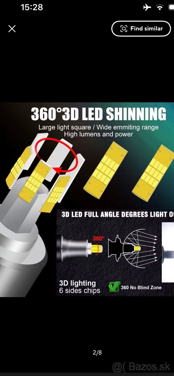 Predám extra silne led žiarovky h7 - 4